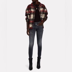 R13 Distressed Skinny Jeans - dark grey